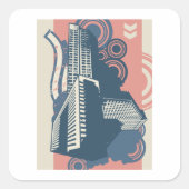 Moderne Abstracte stedelijke achtergrond levendig  Vierkante Sticker (Voorkant)