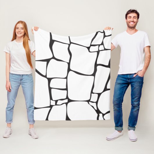 Moderne Abstracte Steenpatroon Fleece Deken (In situ)