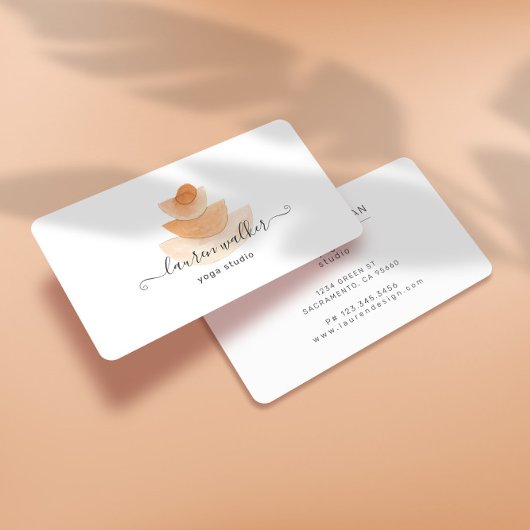 Moderne Abstracte stenen piramide yogastudio Visitekaartje