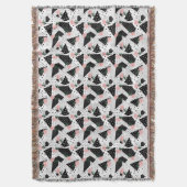 Moderne Abstracte Stippen en roze bloemen Deken (Voorkant Verticaal)