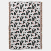 Moderne Abstracte Stippen en roze bloemen Deken (Voorkant Verticaal)