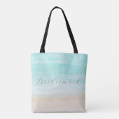 Moderne Abstracte Strand Bruidsmeisje Tote Bag (Achterkant)