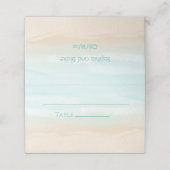 Moderne Abstracte Strand Bruiloft Gevouwen Plaats  Plaatskaartje (Buitenkant ongevouwen)