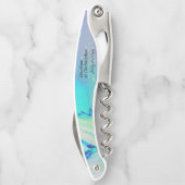 Moderne Abstracte strand bruiloft in de oceaan Kurkentrekker (Achterkant)