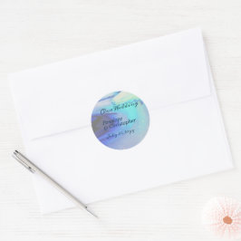 Moderne Abstracte strand bruiloft in de oceaan Ronde Sticker