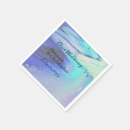 Moderne Abstracte strand bruiloft in de oceaan Servet (Hoek)