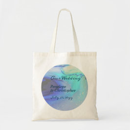 Moderne Abstracte strand bruiloft in de oceaan Tote Bag