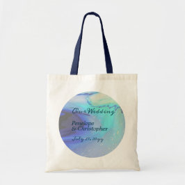 Moderne Abstracte strand bruiloft in de oceaan Tote Bag