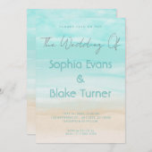 Moderne Abstracte strandbruiloft Kaart (Voorkant / Achterkant)
