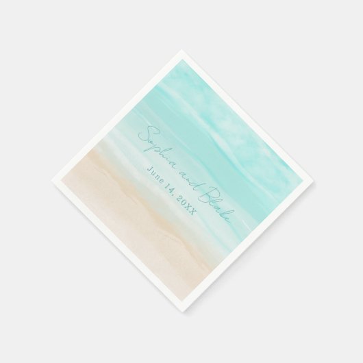 Moderne Abstracte strandbruiloft Servet (Hoek)