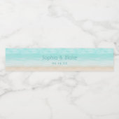 Moderne Abstracte strandbruiloft Waterfles Etiket (Enkel label)