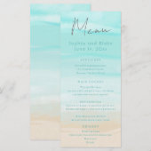 Moderne Abstracte Strandhuwelijk Menu (Voorkant / Achterkant)