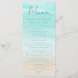 Moderne Abstracte Strandhuwelijk Menu
