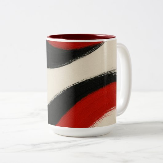 Moderne Abstracte Streep Accent Mok (Voorkant rechts)
