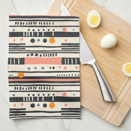 Moderne Abstracte Stripe Keuken Handdoek (Quarter Fold)