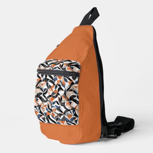 Moderne Abstracte Stroom Geometrie Patroon Ontwerp Sling Bag (Rechterhoek)