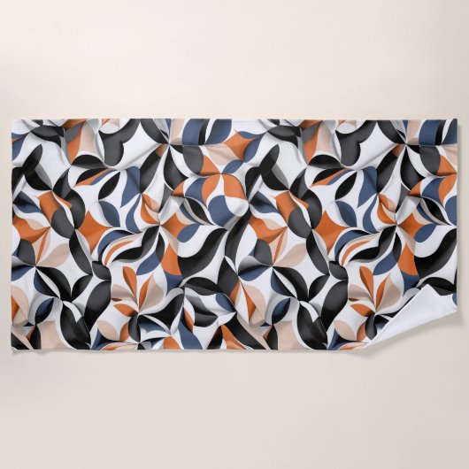 Moderne Abstracte Stroom Geometrie Patroon Ontwerp Strandlaken (Voorkant)