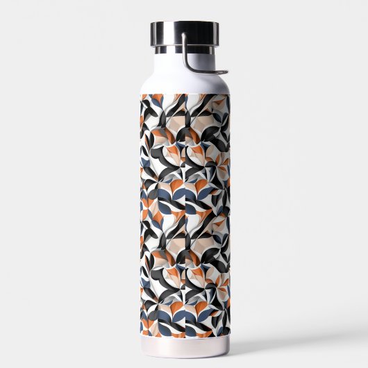 Moderne Abstracte Stroom Geometrie Patroonontwerp  Waterfles (Links)