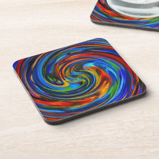 Moderne Abstracte Swirl Kunst #10 Bier Onderzetter (Linkerzijde)