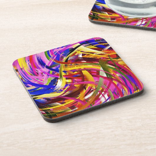 Moderne Abstracte Swirl Kunst #21 Onderzetter (Linkerzijde)