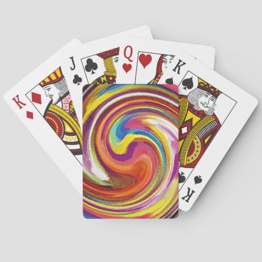 Moderne Abstracte Swirl Kunst #27 Pokerkaarten (Achterkant)