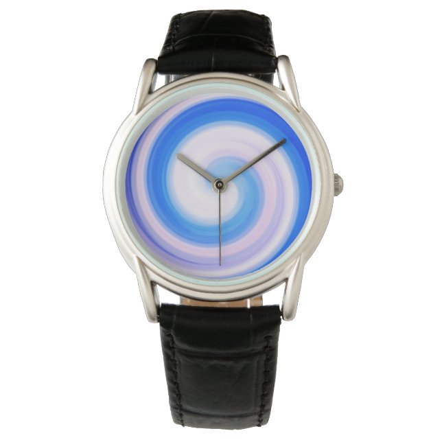 Moderne Abstracte Swirl Kunst #33 Horloge (Voorkant)