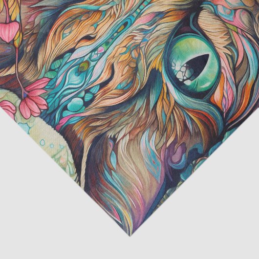 Moderne Abstracte Tabby Cat Tissuepapier (Detail)