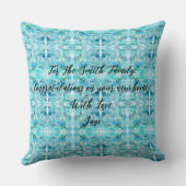 Moderne Abstracte Teal Gepersonaliseerde Tekst Ges Kussen (Achterkant)