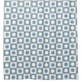Moderne Abstracte Teal & Wit Douchegordijn (Voorkant)
