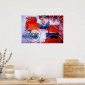 Moderne Abstracte tekenafdrukken Poster (Keuken)