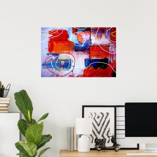 Moderne Abstracte tekenafdrukken Poster (Thuiskantoor)