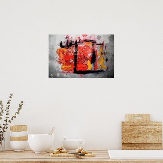 Moderne Abstracte tekenafdrukken Poster (Keuken)