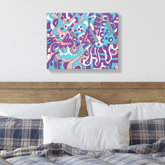 Moderne abstracte tekening canvas afdruk (Insitu (Slaapkamer))