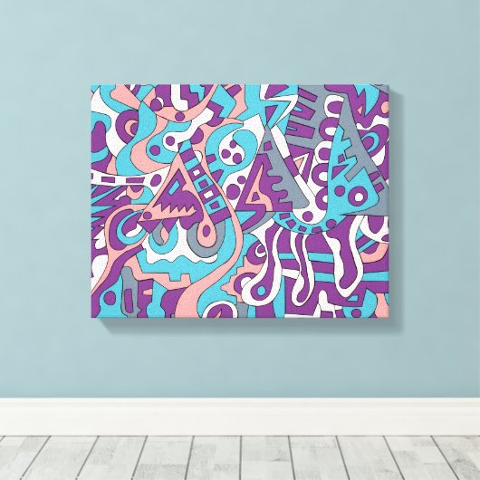 Moderne abstracte tekening canvas afdruk (Insitu (Houten vloer))