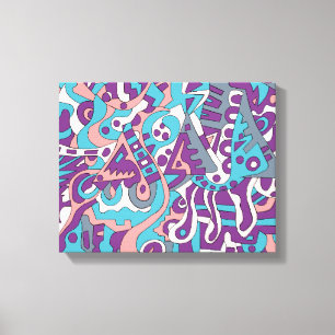 Moderne abstracte tekening canvas afdruk