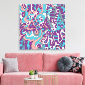 Moderne abstracte tekening canvas afdruk (Insitu (Woonkamer))