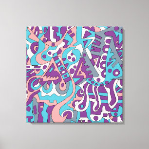 Moderne abstracte tekening canvas afdruk