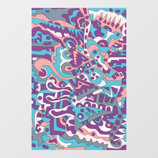 Moderne abstracte tekening raamsticker (Vel)