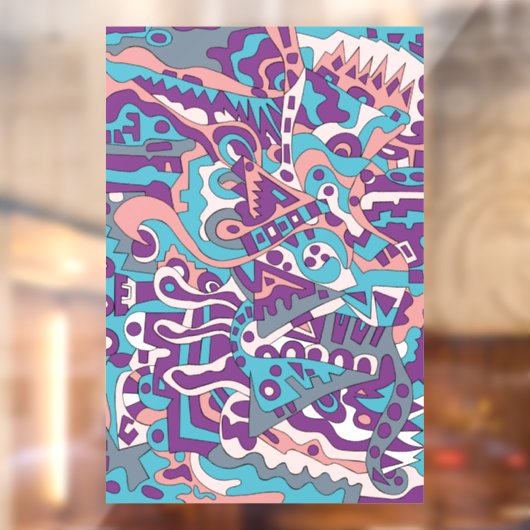 Moderne abstracte tekening raamsticker (Vel 2)