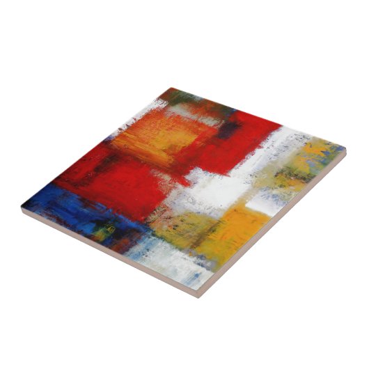 Moderne Abstracte tekenverf Tegeltje (Zijkant)