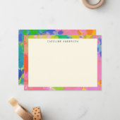 Moderne Abstracte tekenweergave op persoonlijke na Notitiekaartje (Voorkant / Achterkant in situ)