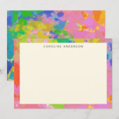 Moderne Abstracte tekenweergave op persoonlijke na Notitiekaartje (Voorkant / Achterkant)