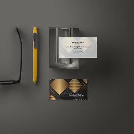 Moderne Abstracte Tekst Ontwerp | Goud Zwart Visitekaartje