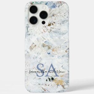 Moderne Abstracte telefoonhoes met Initialen en na iPhone 16 Pro Max Hoesje