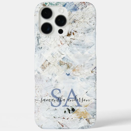 Moderne Abstracte telefoonhoes met Initialen en na Case-Mate iPhone Case (Achterkant)
