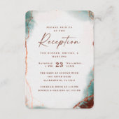 Moderne Abstracte Terra Cotta bruiloft receptie Informatiekaartje (Voorkant)