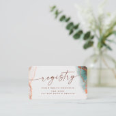 Moderne Abstracte Terra Cotta Fall bruiloft regist Informatiekaartje (Staand voorkant)