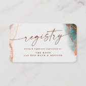 Moderne Abstracte Terra Cotta Fall bruiloft regist Informatiekaartje (Voorkant)