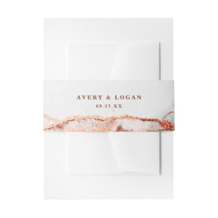 Moderne Abstracte Terra Cotta herfstbruiloft Uitnodigingen Wikkel