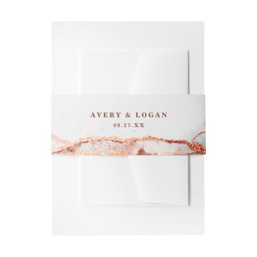 Moderne Abstracte Terra Cotta herfstbruiloft Uitnodigingen Wikkel (Voorkant Voorbeeld)